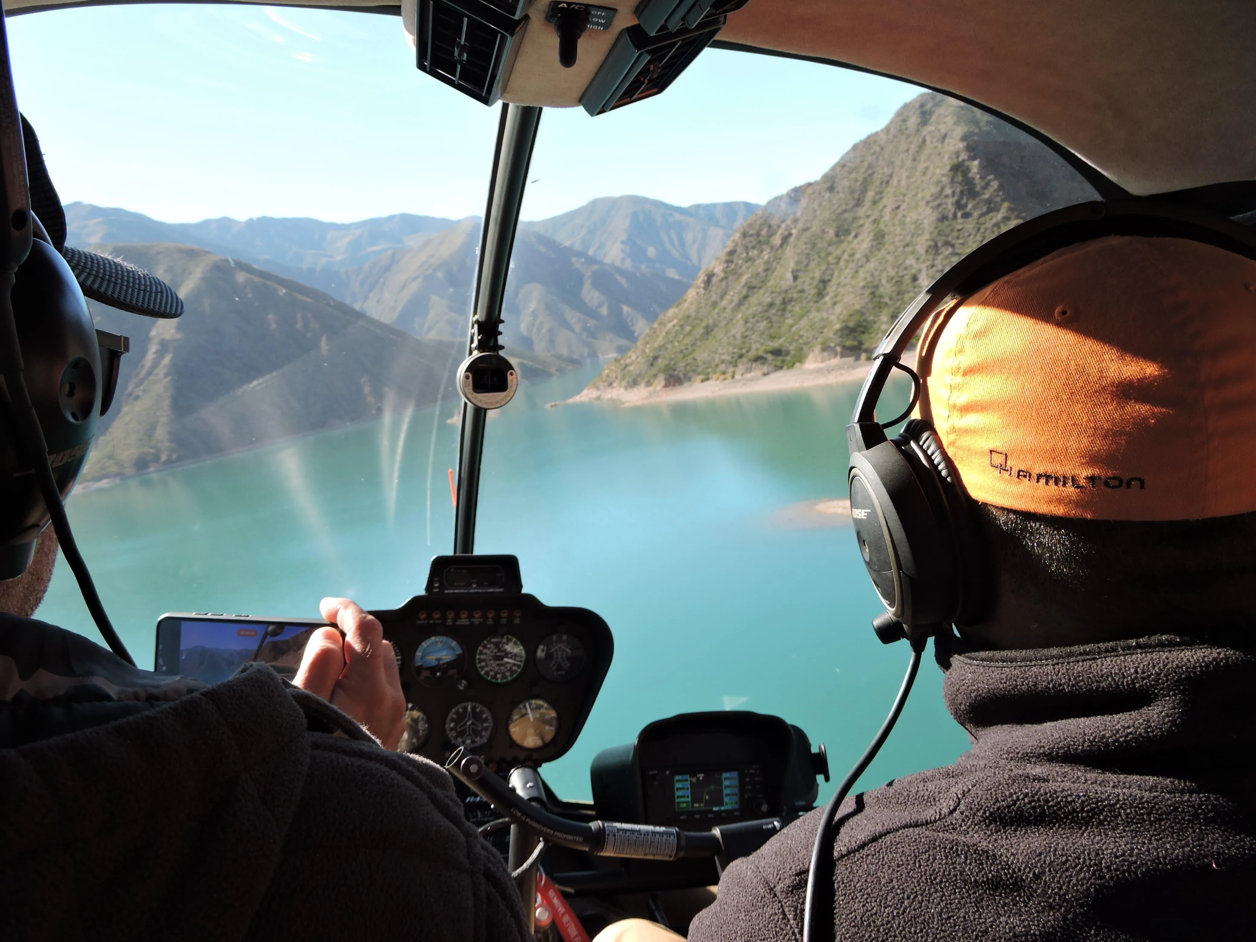 Paisaje montañoso de Potrerillos desde helicóptero